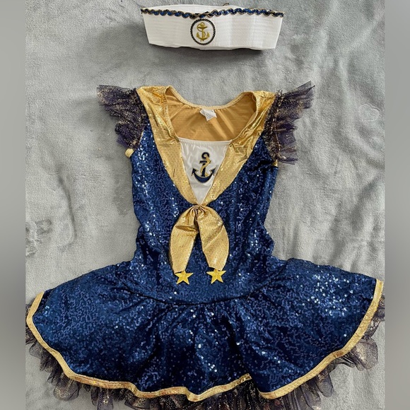 A Wish Come True: 17557 Achors Aweigh Dance Costume Uniform Navy Sailor - Picture 1 of 4